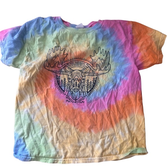 Tie-Dye New Hampshire Moose T-Shirt – Youth Large - Picture 1 of 3